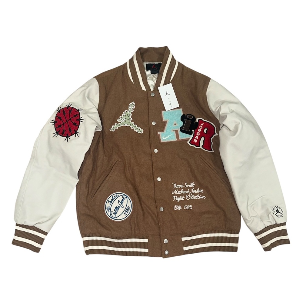 Air Jordan Men's Travis Scott Cactus Jack Varsity Jacket size XL - Antique Brown
